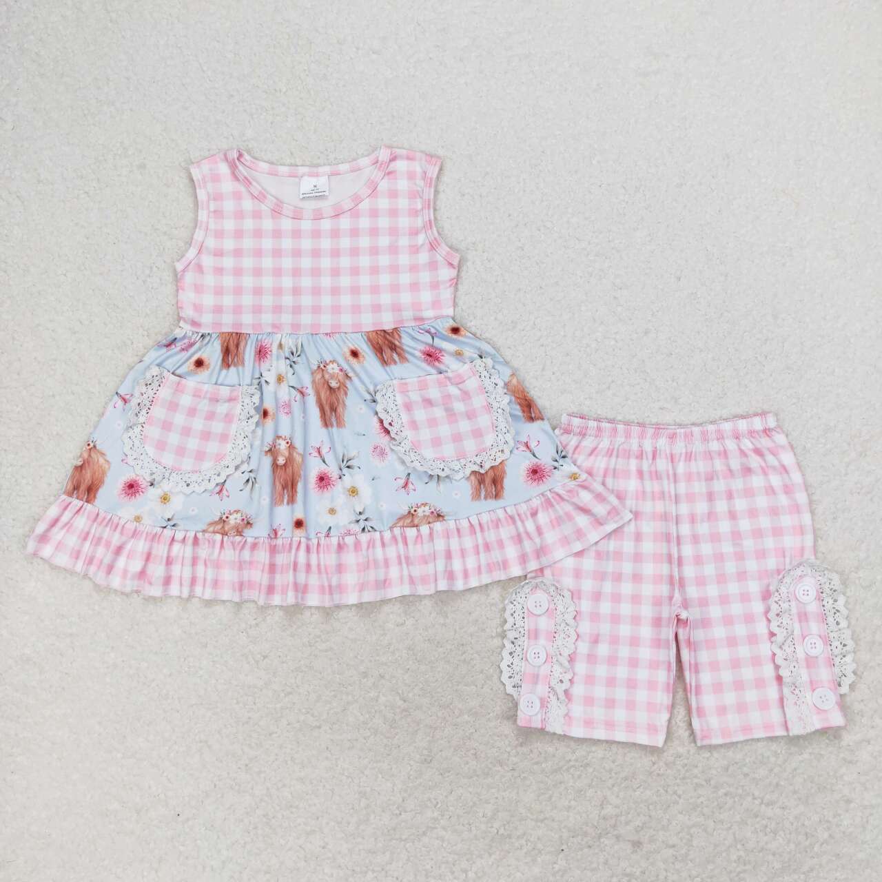 RTS no moq  GSSO1161  Kids Girls summer clothes sleeves top with shorts set