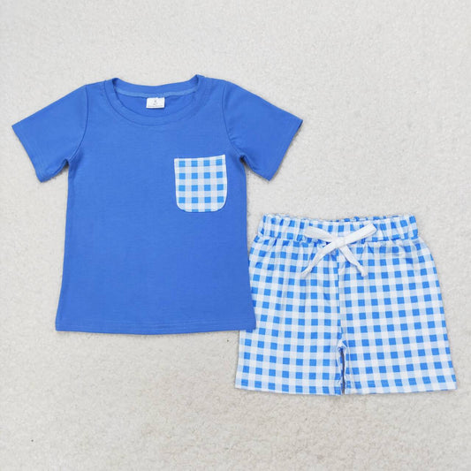 RTS no moq BSSO0865 Kids boys summer clothes short sleeve top with shorts set