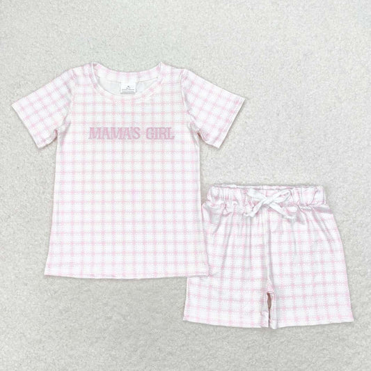 RTS no moq  GSSO1236  Kids Girls summer clothes short sleeves top with shorts set