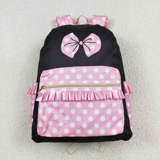RTS no moq BA0183 Polka Dot Pink and Black Backpack