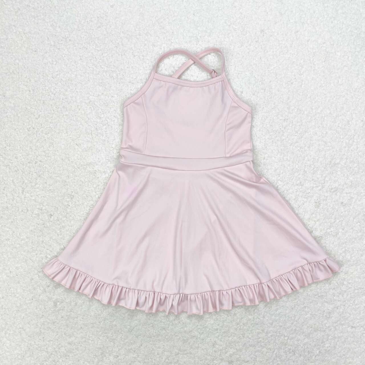 RTS no moq S0443 Kids Girls summer clothes suspenders top with sportswear skirt swimsuit