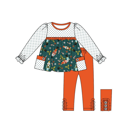 No moq GLP1485  Pre-order Size 3-6m to 14-16t baby girl clothes long sleeve top with trousers kids autumn set