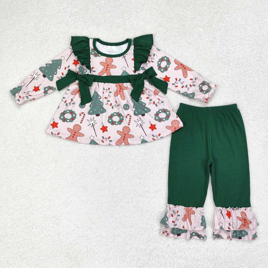 RTS no moq GLP1254 Kids girls autumn clothes long sleeves top with trousers set