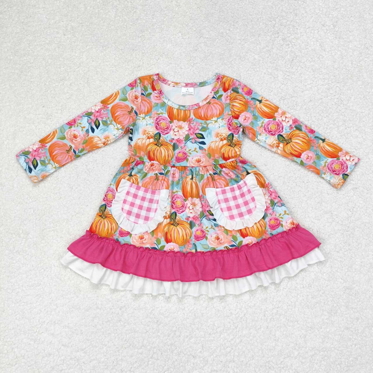 RTS no moq GLD0532 Baby girl autumn clothes long sleeves top kids dress