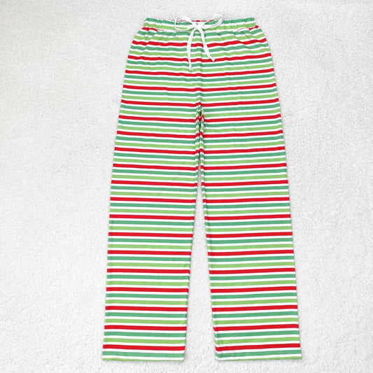 RTS No moq P0502 adult woman clothes  christmas red and green striped pants