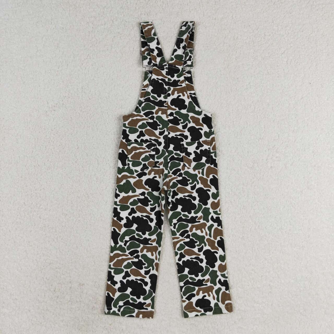 RTS no moq P0535 Brown and green camouflage denim overalls