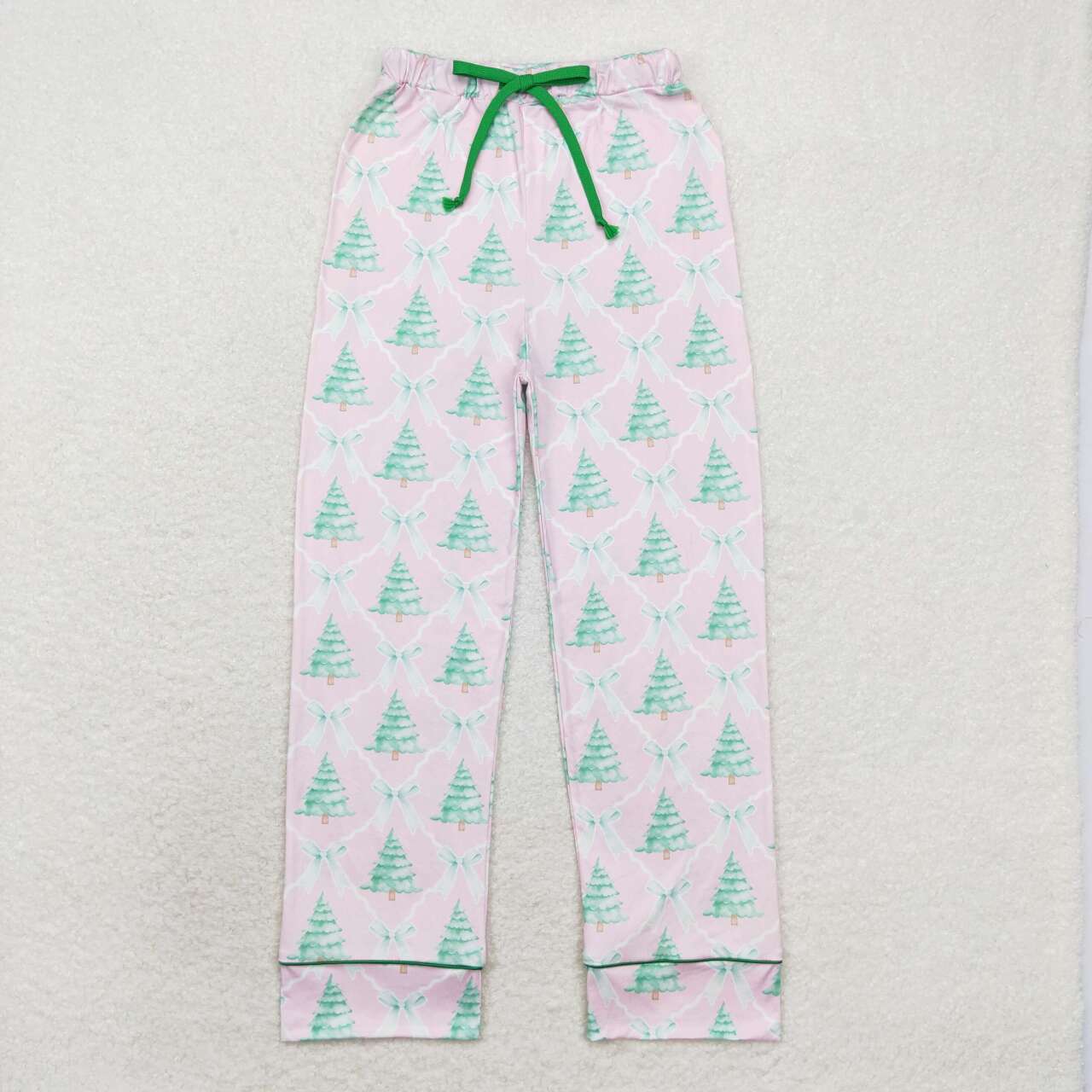 RTS No moq  P0491  Adult Woman Clothes  Pink Christmas Tree Bow Trousers