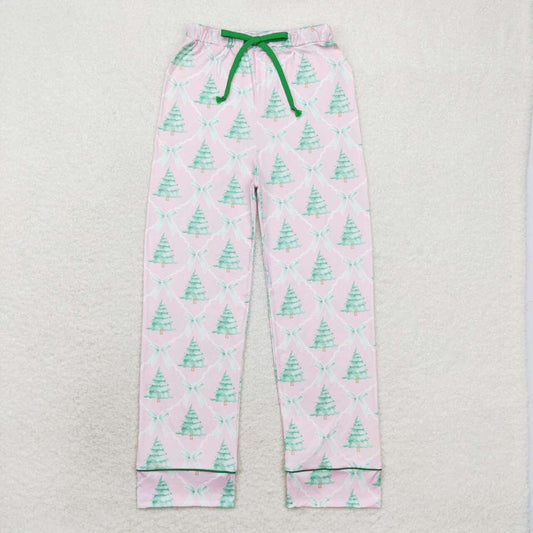 RTS No moq  P0491  Adult Woman Clothes  Pink Christmas Tree Bow Trousers