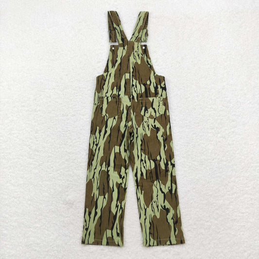 RTS no moq P0534 Kids Girls Autumn Clothes Army Green Camouflage Denim Overalls