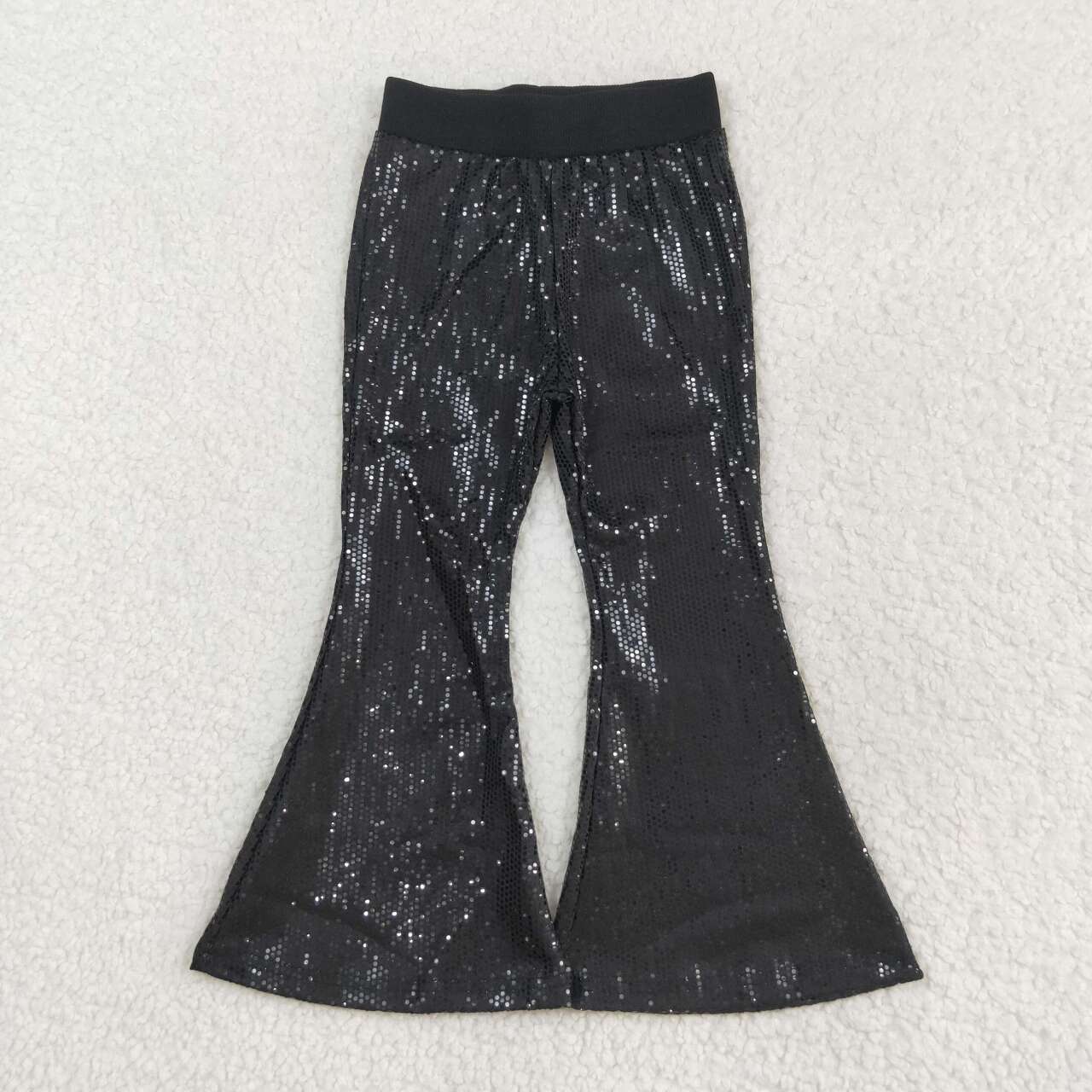 RTS no moq P0495 Kids girls autumn clothes black sequined mesh trousers