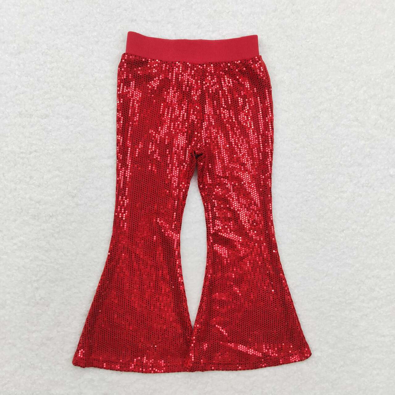 RTS no moq P0497 Kids girls autumn clothes red mesh sequined trousers