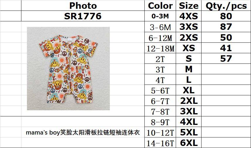 RTS no moq SR1776 Kids boys autumn clothes short sleeve with romper