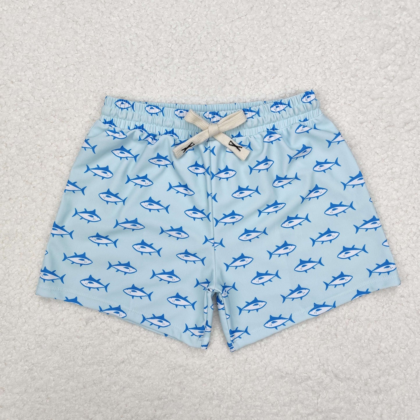 S0171 Grey whale summer boy swim trunks