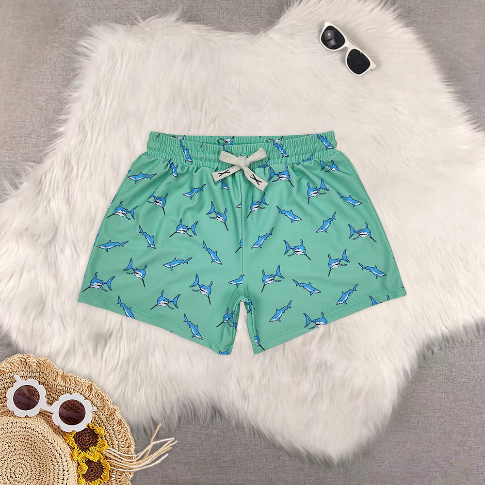 8.19 RTS Sibling Baby Boys Summer Swimsuits Red crab summer boy swim trunks