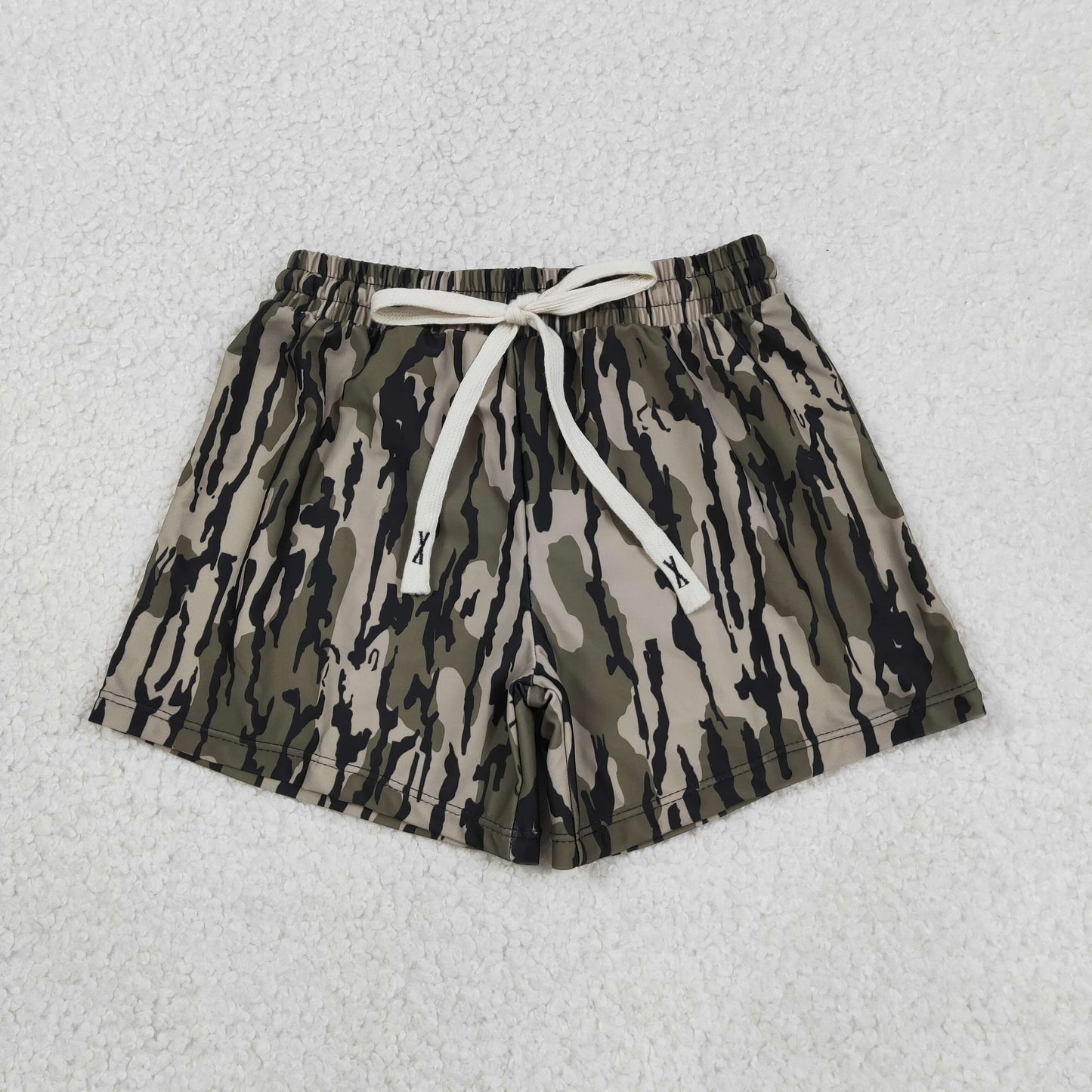 S0194 RTS NO MOQ （In stock ）Olive camo kids boy summer swim trunks