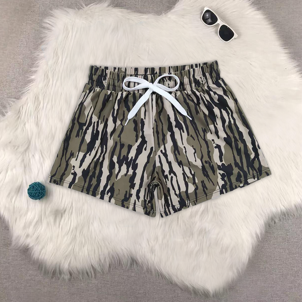 8.19 RTS Sibling Baby Boys Summer Swimsuits Olive camo kids boy summer swim trunks
