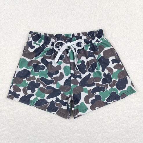11.8 RTS Sibling Baby Boys Western Camo Print Summer Trunks Swimsuits Swimwears