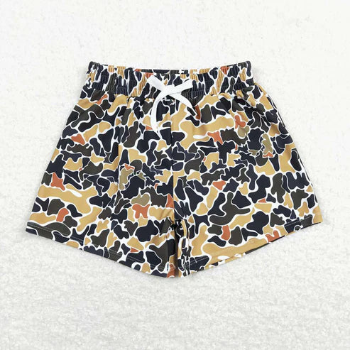 11.8 RTS Sibling Baby Boys Western Camo Print Summer Trunks Swimsuits Swimwears