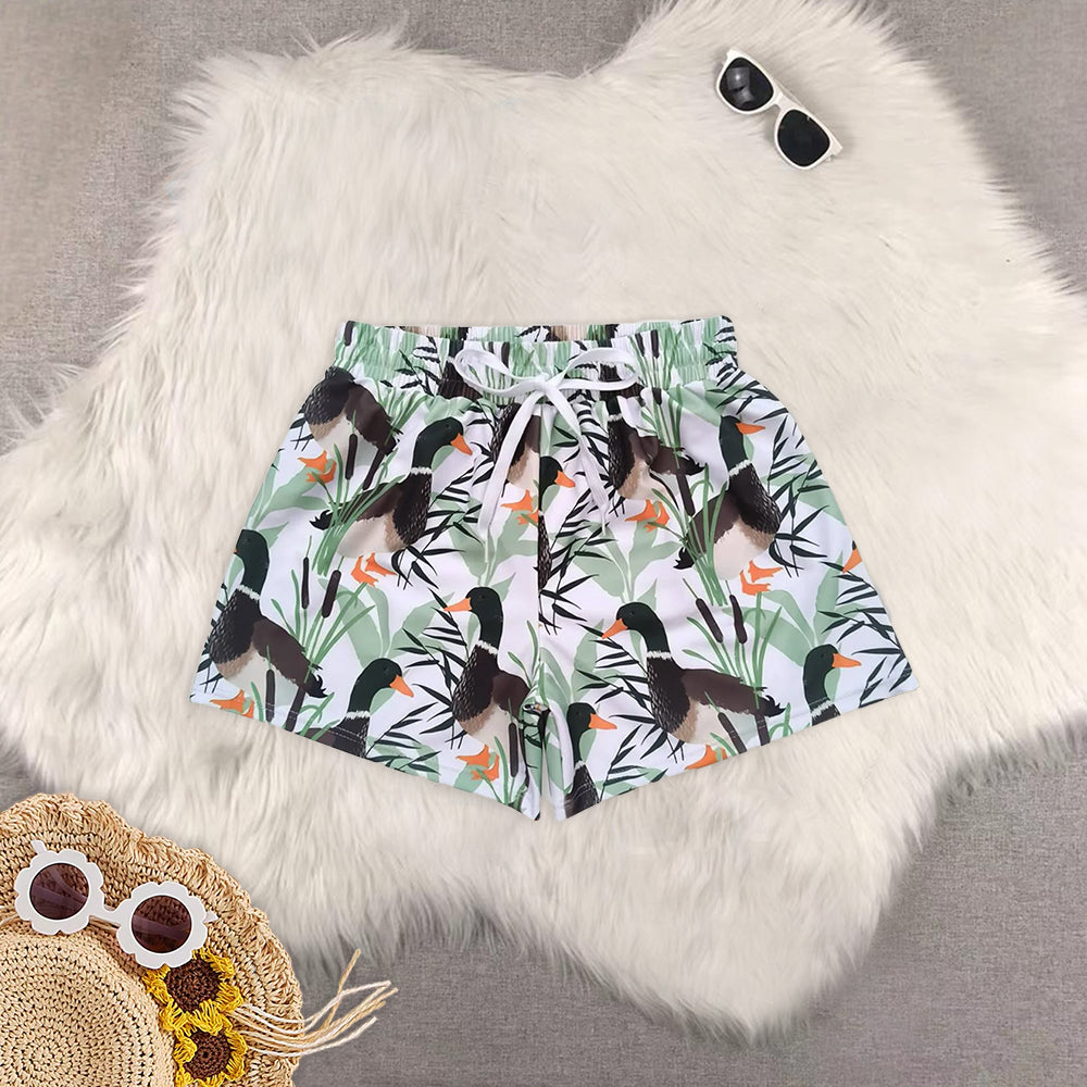 8.19 RTS Sibling Baby Boys Summer Swimsuits Olive camo kids boy summer swim trunks