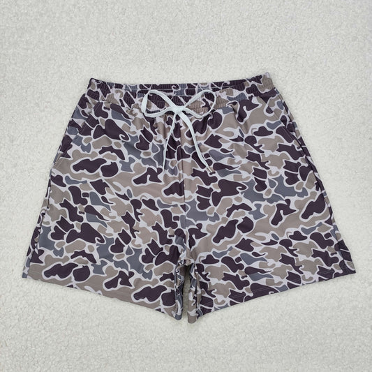 S0323  Bottomland print adult men summer swim trunks
