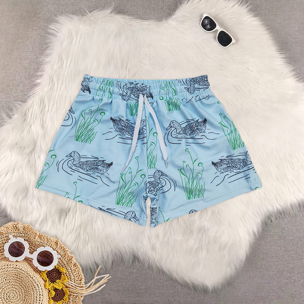 8.19 RTS Sibling Baby Boys Summer Swimsuits Red crocodule summer boy swim trunks