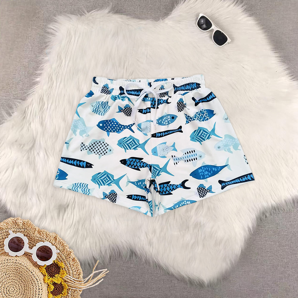 8.19 RTS Sibling Baby Boys Summer Swimsuits Turtle print kids boys summer swim shorts