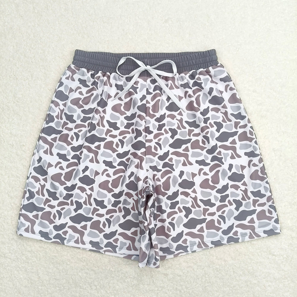 USA Shop (in stock)S0403  Khaki camo adult men summer swim shorts