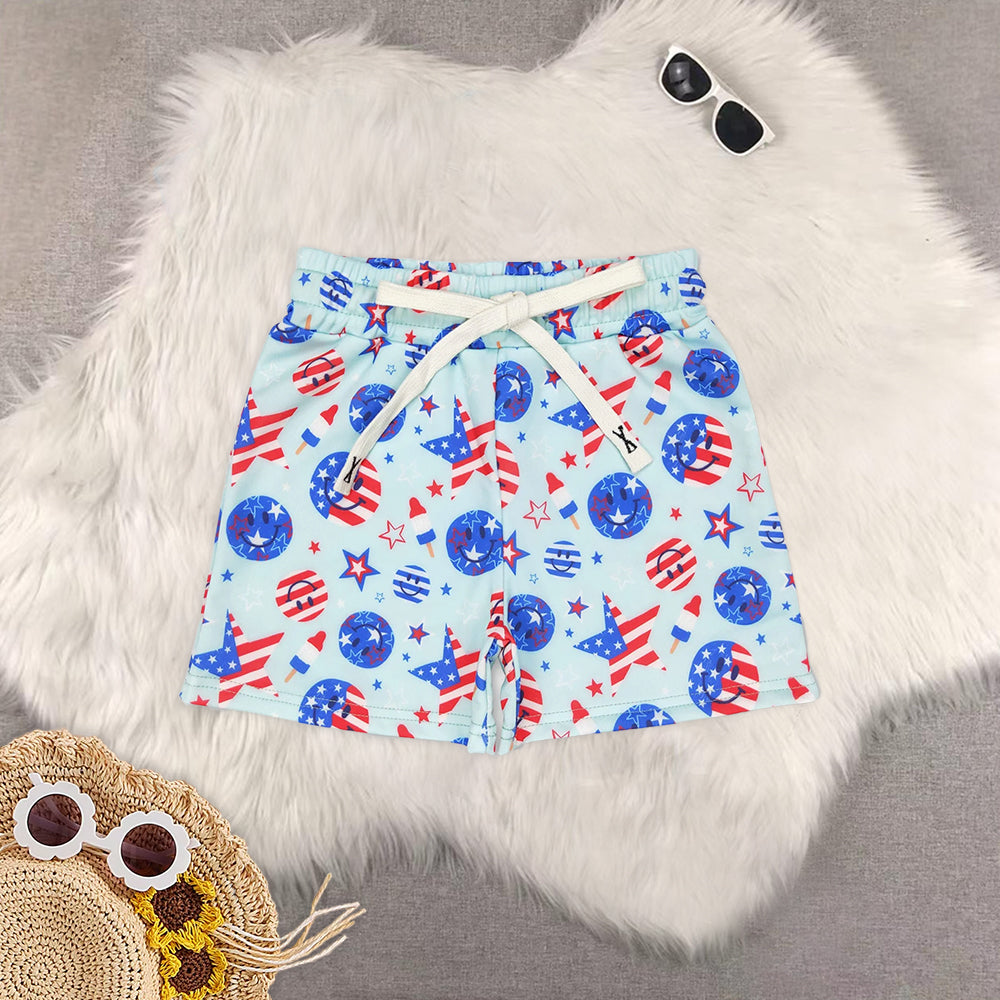 8.19 RTS Sibling Baby Boys Summer Shorts Highland cow tags boys 4th of july shorts