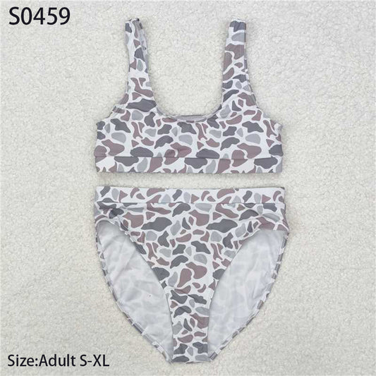 S0459New Rts No Moq 8-9 Days By Air Arrived it Grey camo adult women summer swimsuit