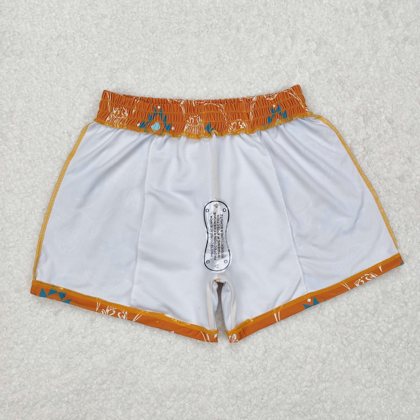 S0463Highland cow aztec western kids boys summer swim trunks