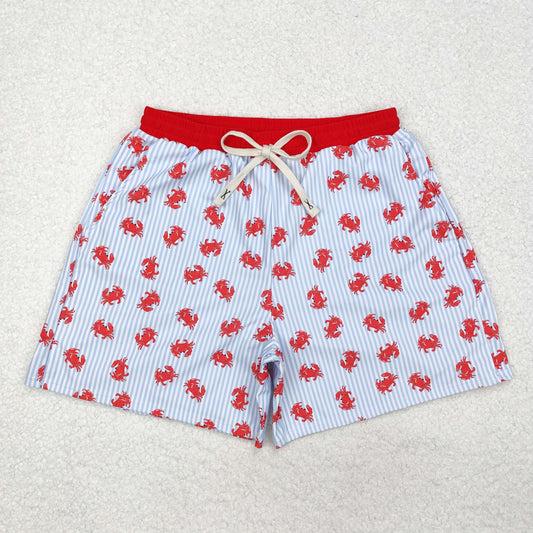 S0464 Stripe crab summer adult men swim trunks