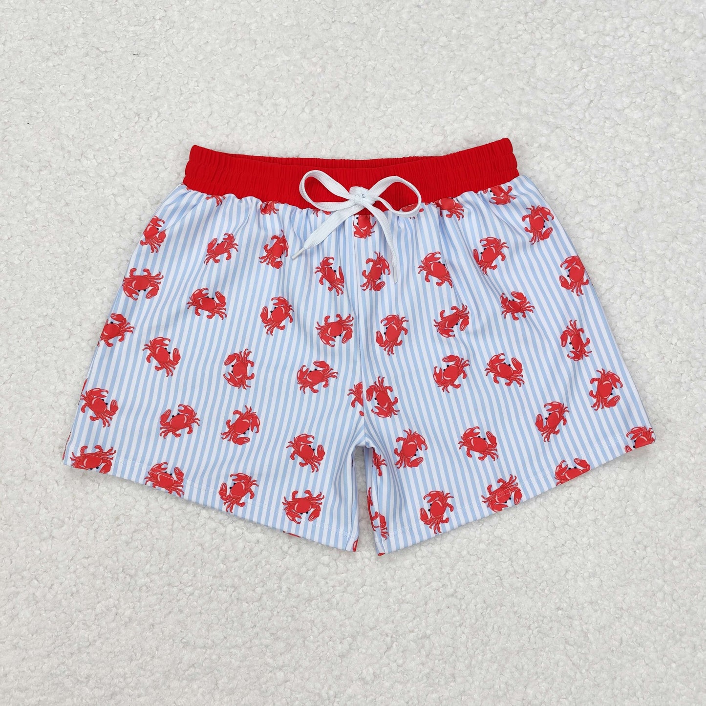 S0465 Stripe crab kids boys summer swim trunks