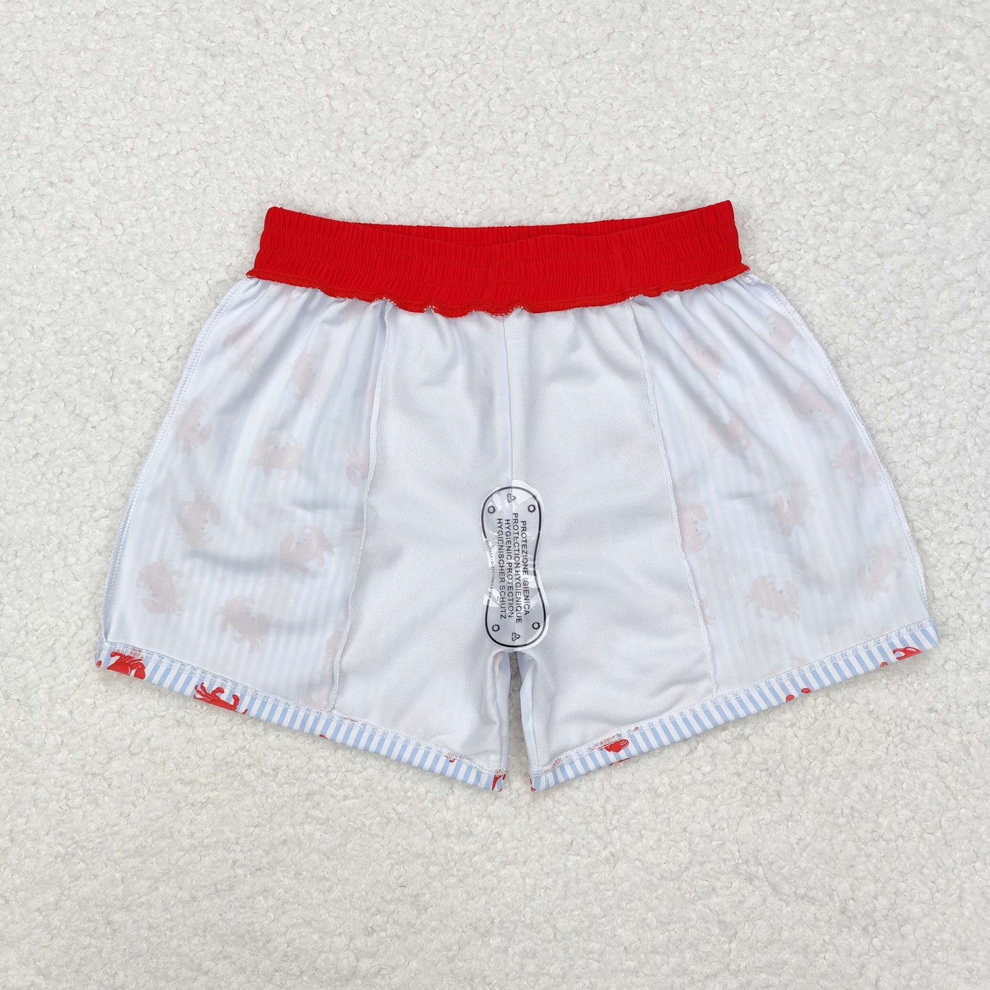 S0465 Stripe crab kids boys summer swim trunks