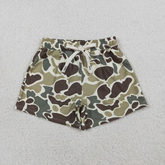 1.14 RTS NO MOQ （In stock）S0475 Baby Boys Green Camouflage Trunks Bottoms Swimsuits