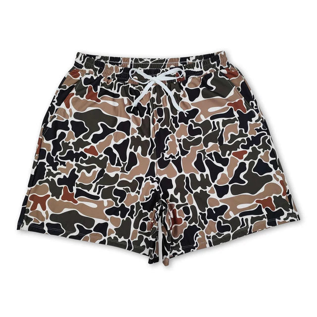 USA Warehouse (IN STOCK) Sibling Camo print adult men summer swim trunks