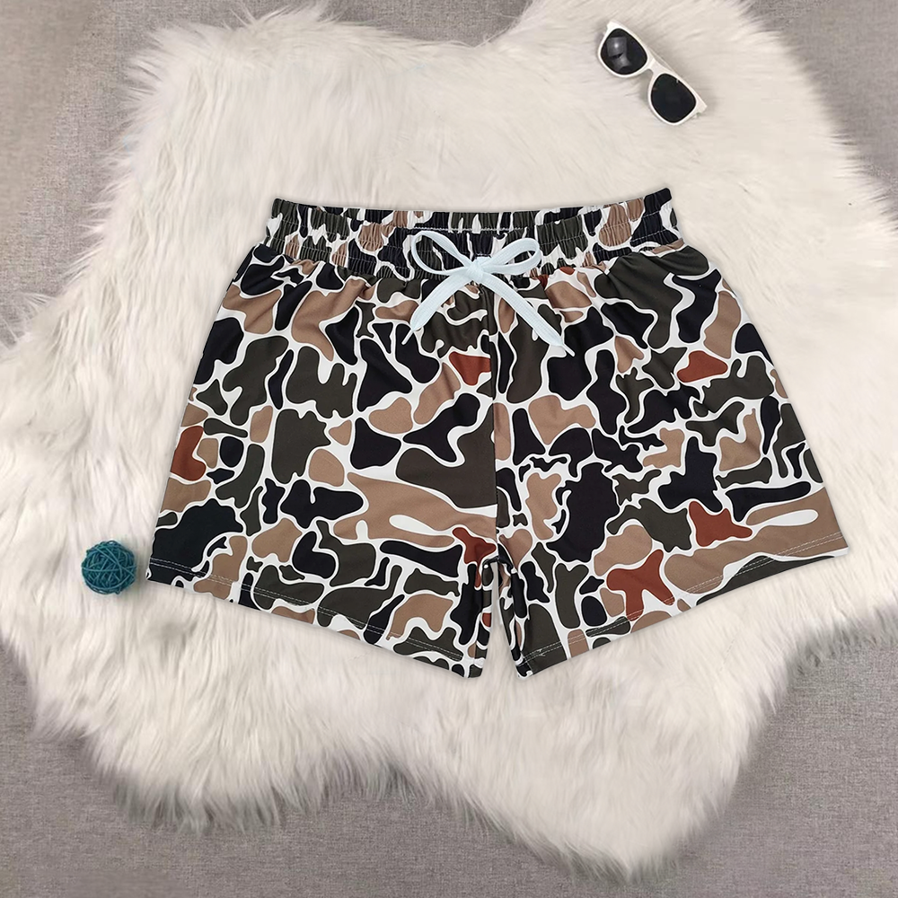 8.19 RTS Sibling Baby Boys Summer Swimsuits Camo kids boys summer swim trunks