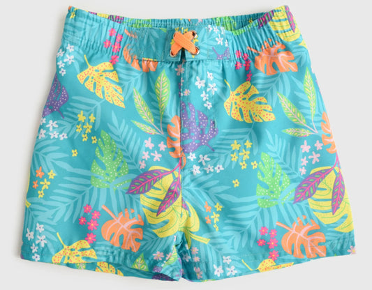 5.20  S0545 Pre order Colorful Leaves boys summer swim trunks