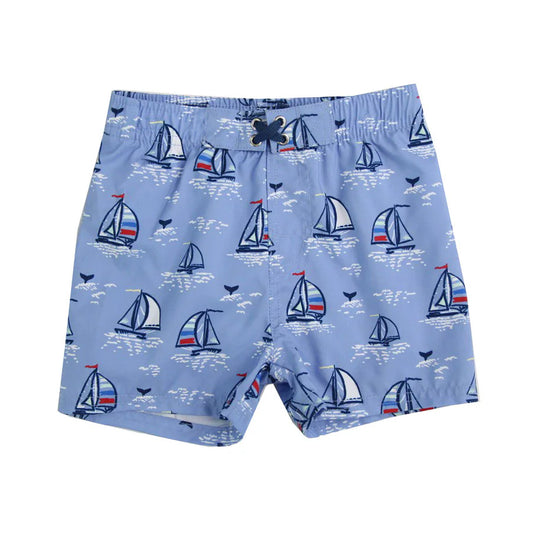 5.20   S0546 Pre order Blue boat boys summer swim trunks