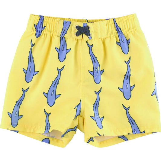 5.20  S0547 Pre order Yellow fish boys summer swim trunks