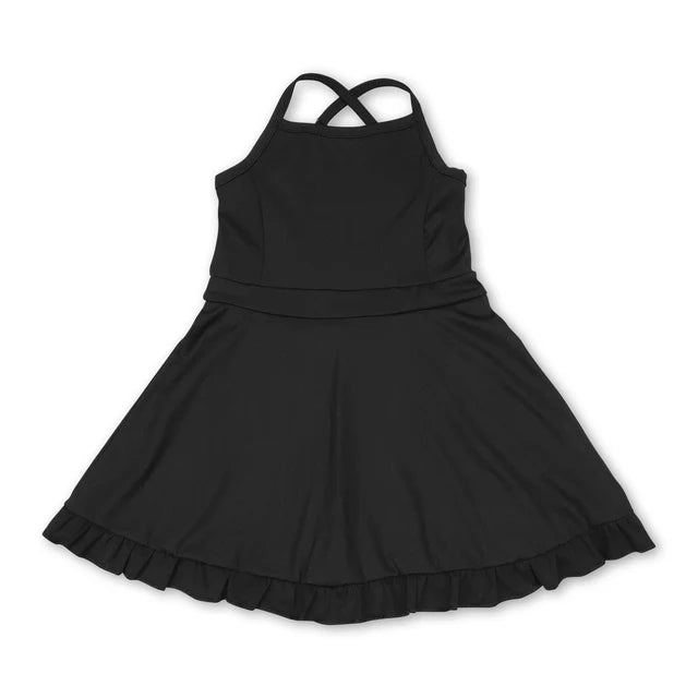 RTS Sibling Sleeveless Black sleeveless zipper athletic dress with shorts