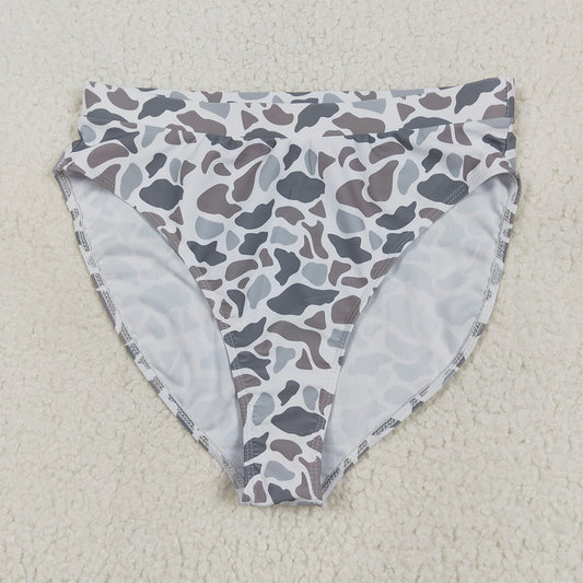 8.14 USA Shop (in stock)S0557  Adult Women's Swimsuit Adult Women Light Grey Camo Swim Bottom