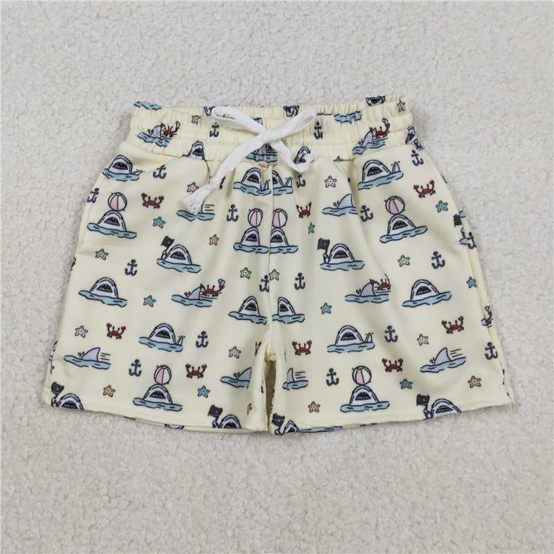 11.26 RTS NO MOQ （In stock）S0584 Baby Boys Summer Shorts Baby Boys Sea Starfishes Crabs Swimming Trunks Bottom