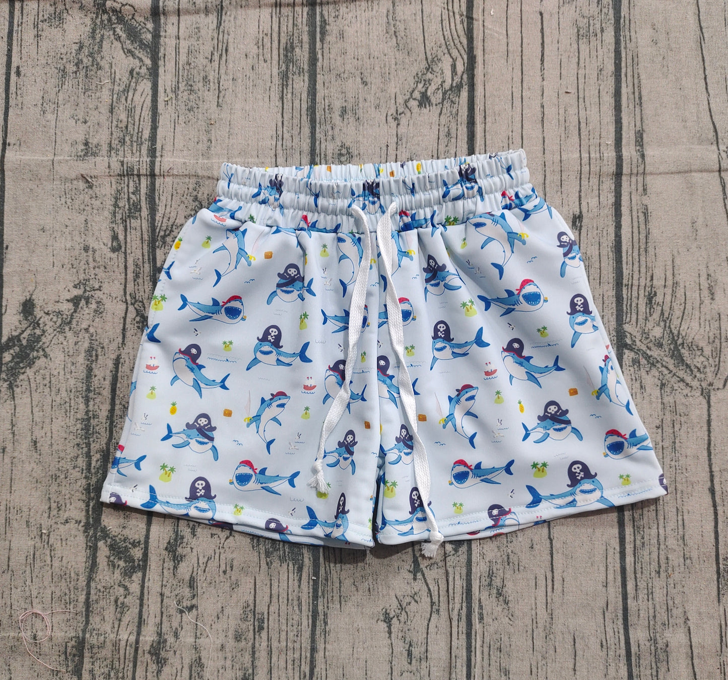 11.6 S0585 Sample No Moq Baby Boys Sea World Shark Swimming Trunks Bottom