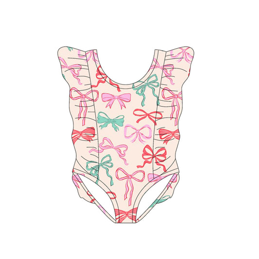 11.11 S0619 Pre Order No moq Baby Girls Colorful Bows Swimsuits