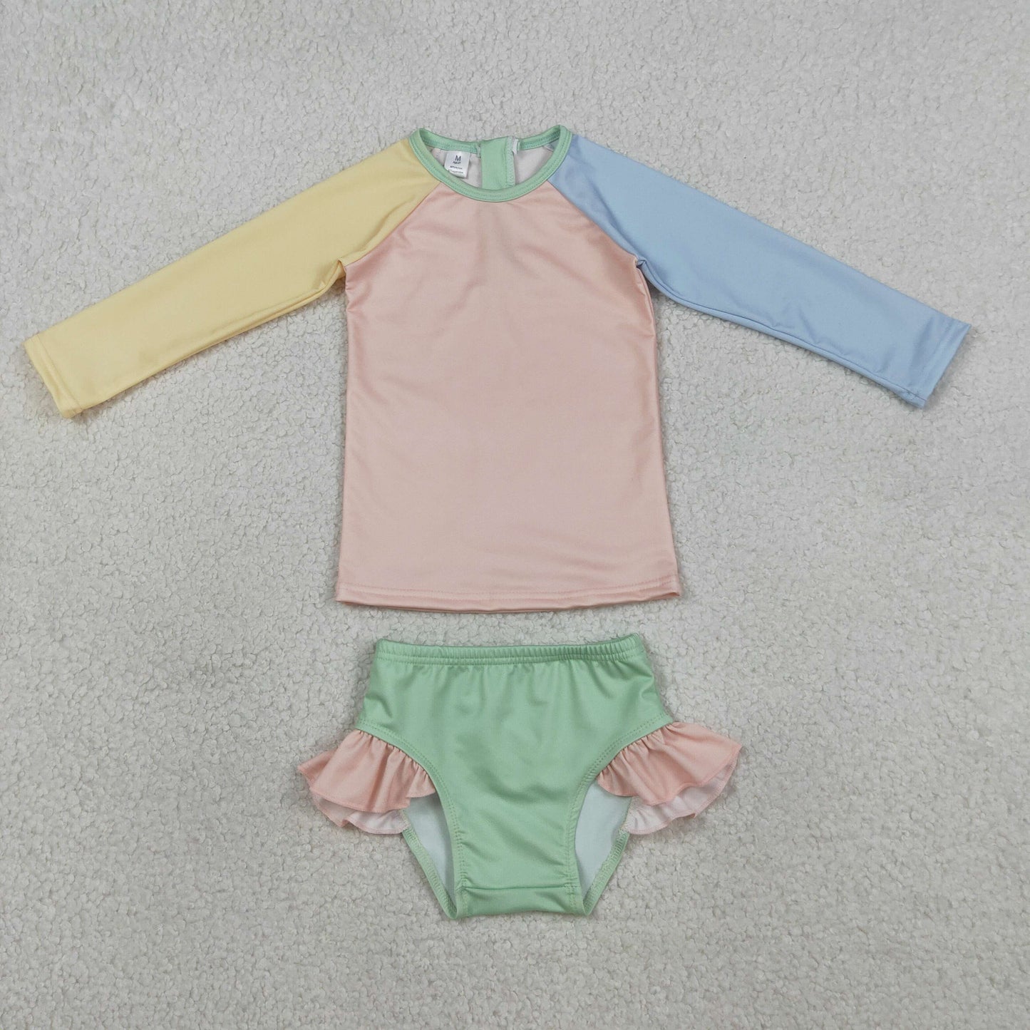 3.30 RTS Sibling Long sleeves patchwork top shorts boys swimsuit