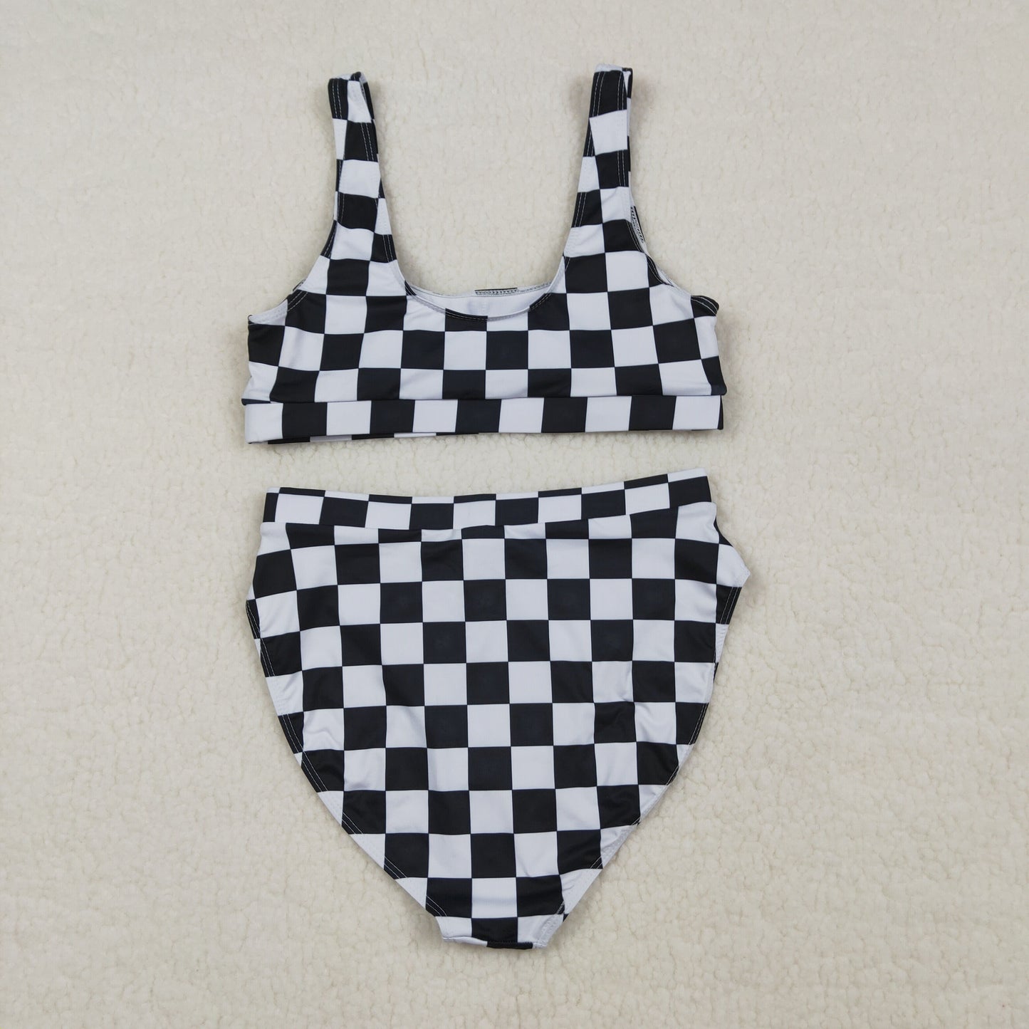 3.30 RTS Sibling Black plaid adult women summer swimsuit