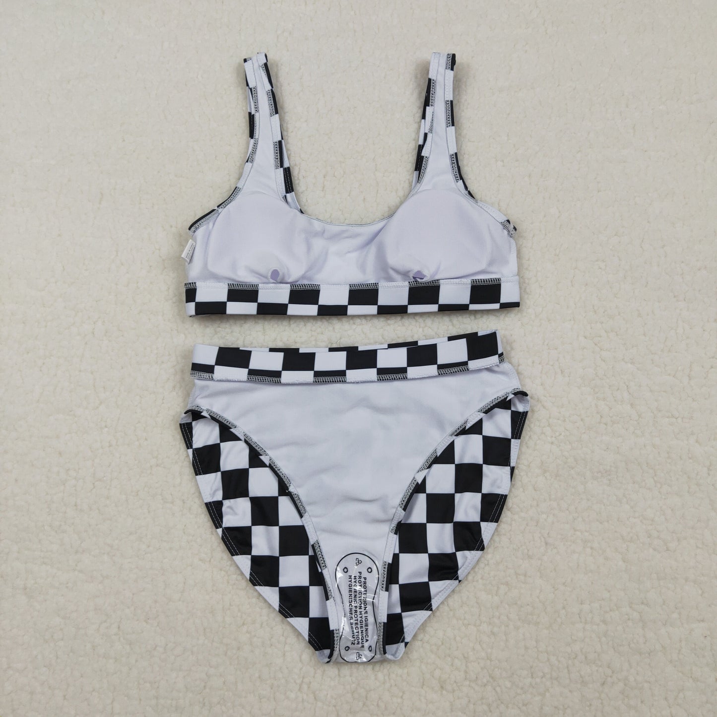 3.30 RTS Sibling Black plaid adult women summer swimsuit