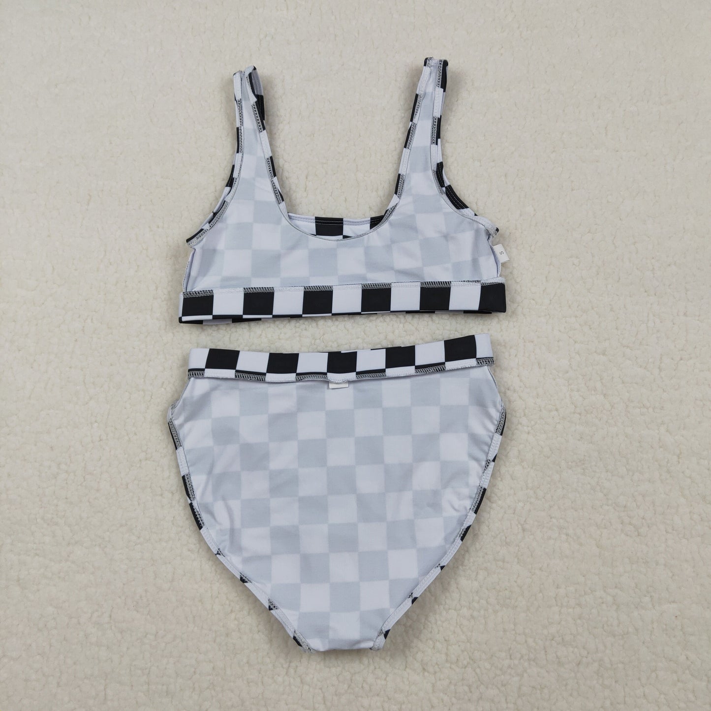 3.30 RTS Sibling Black plaid adult women summer swimsuit