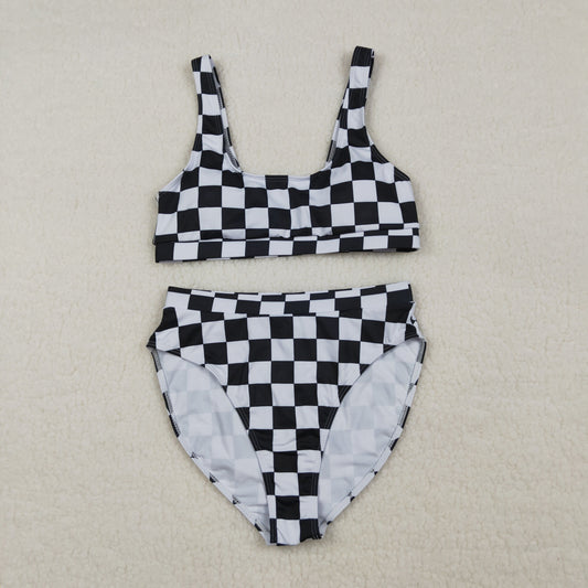 3.30 RTS Sibling Black plaid adult women summer swimsuit