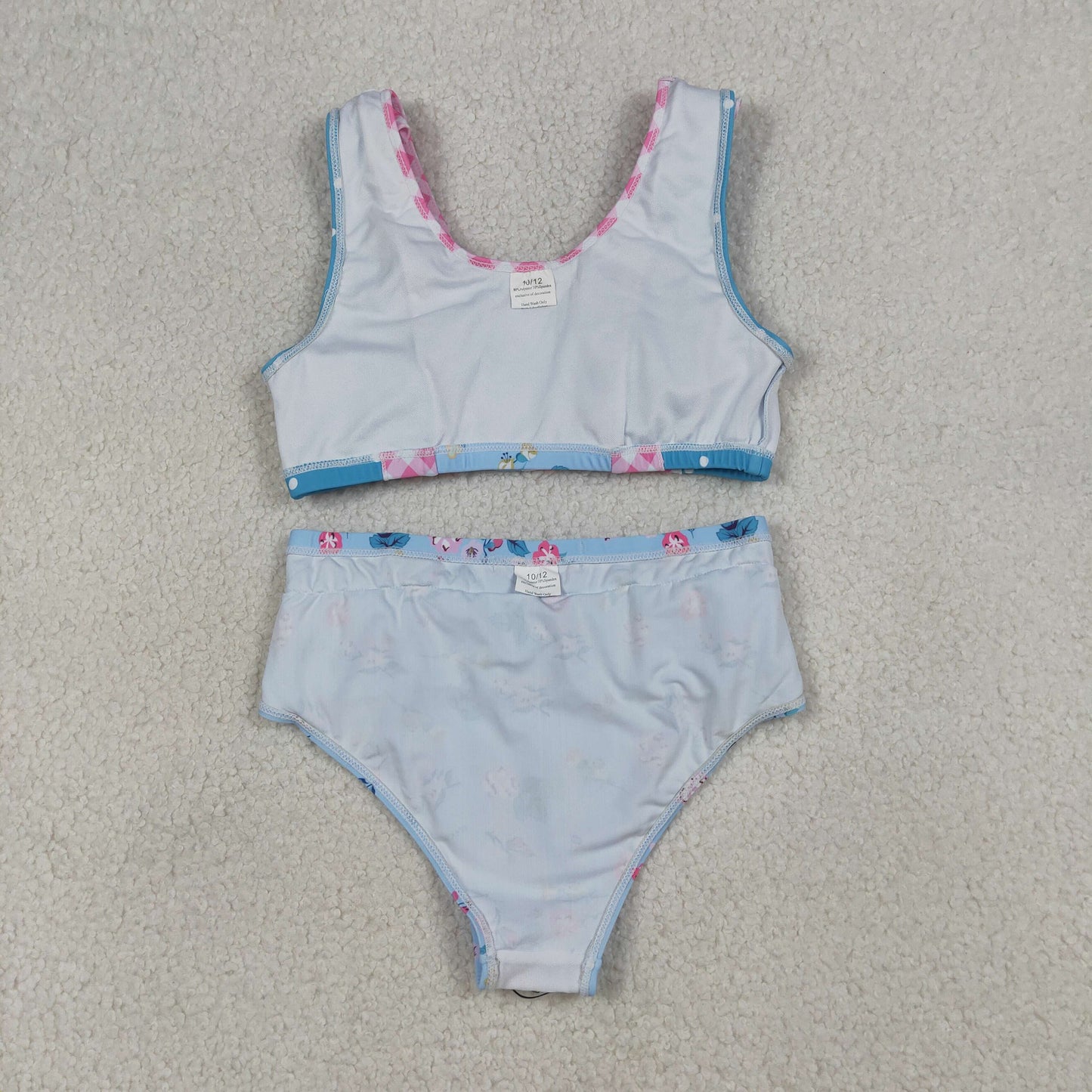 4.11 S0777 RTS NO MOQ （In stock ）Baby Girls Sleeveless Flowers Button Vest Top Bummies Short Swimsuits